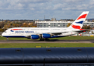 Airbus A380-800 G-XLEK operated by British