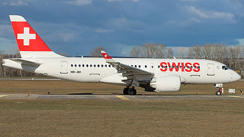 Airbus A220-100 HB-JBI operated by SWISS