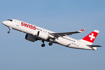 Airbus A220-300 HB-JCD operated by SWISS