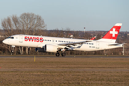 Airbus A220-300 HB-JCM operated by SWISS