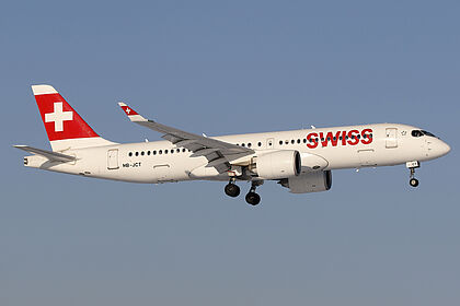 Airbus A220-300 HB-JCT operated by SWISS