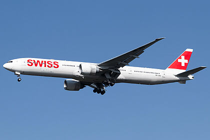 Boeing 777 HB-JND operated by SWISS