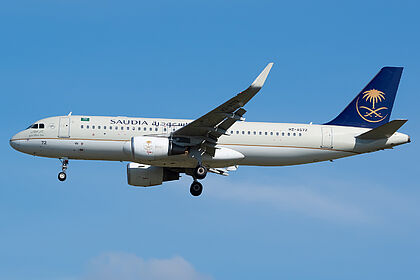 Airbus A320 HZ-AS72 operated by Saudi Arabian