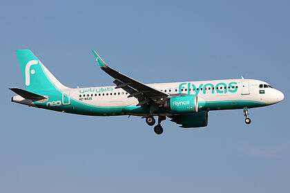 Airbus A320 HZ-NS25 operated by flynas