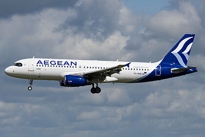 Airbus A320 SX-DGB operated by Aegean