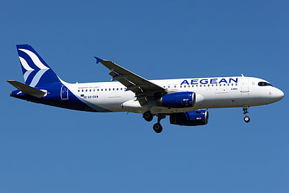 Airbus A320 SX-DVW operated by Aegean