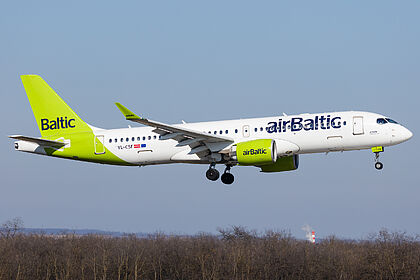 Airbus A220-300 YL-CSF operated by airBaltic