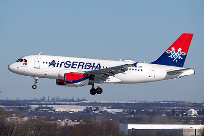 Airbus A220-300 YU-APF operated by Air Serbia